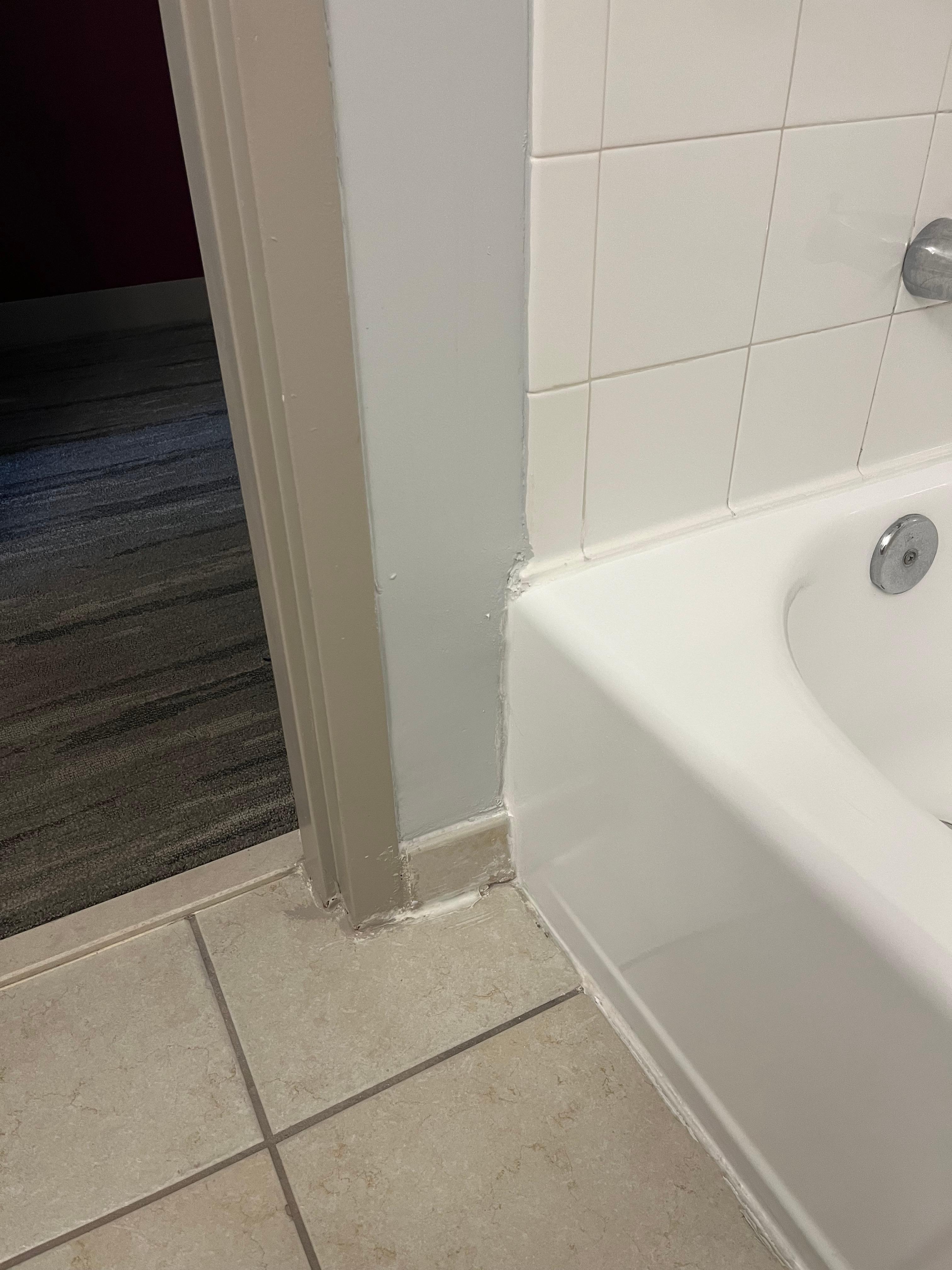 Paint was not done completely in the bathroom