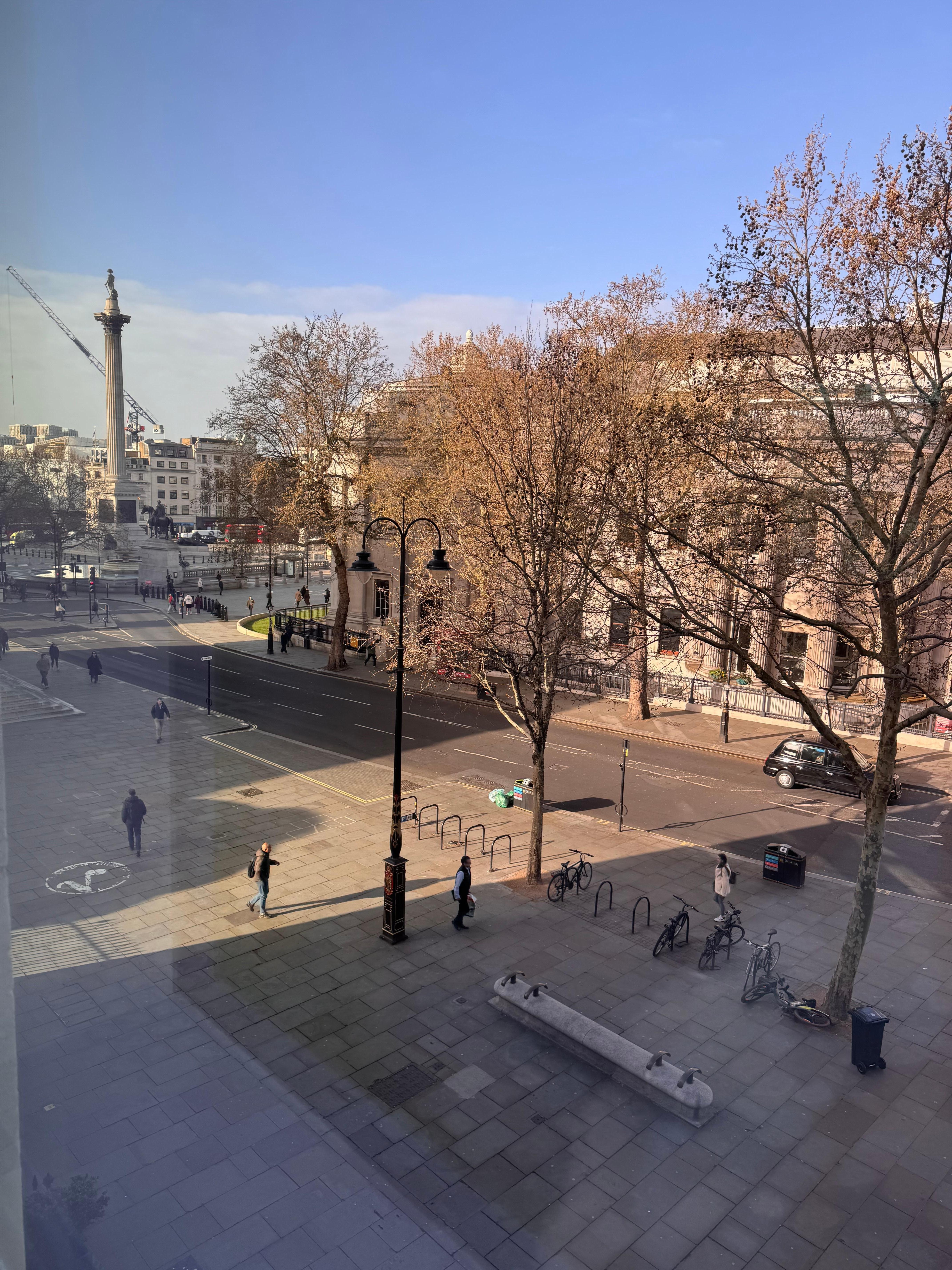 View of Trafalgar Square from the room