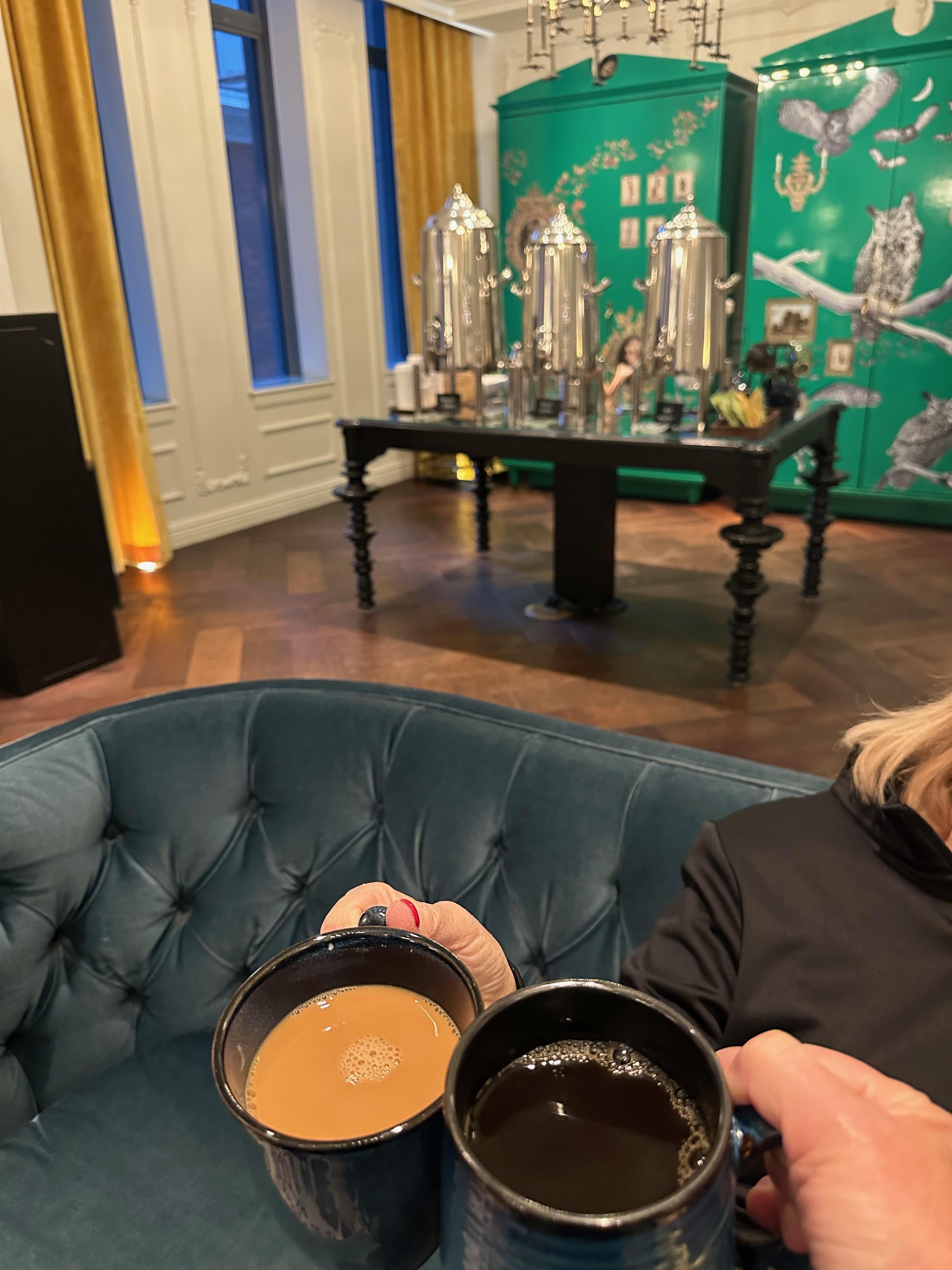 Coffee service in the morning