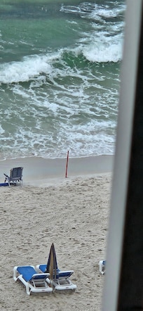 The beach "RED" stick that the people with beach service puts out every morning