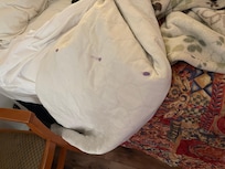 Stained blankets & pillow cases