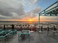 View from rooftop bar.