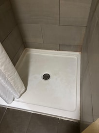 The shower was way too disgusting to even try and take a shower. The walls in the showers looks like so common city.