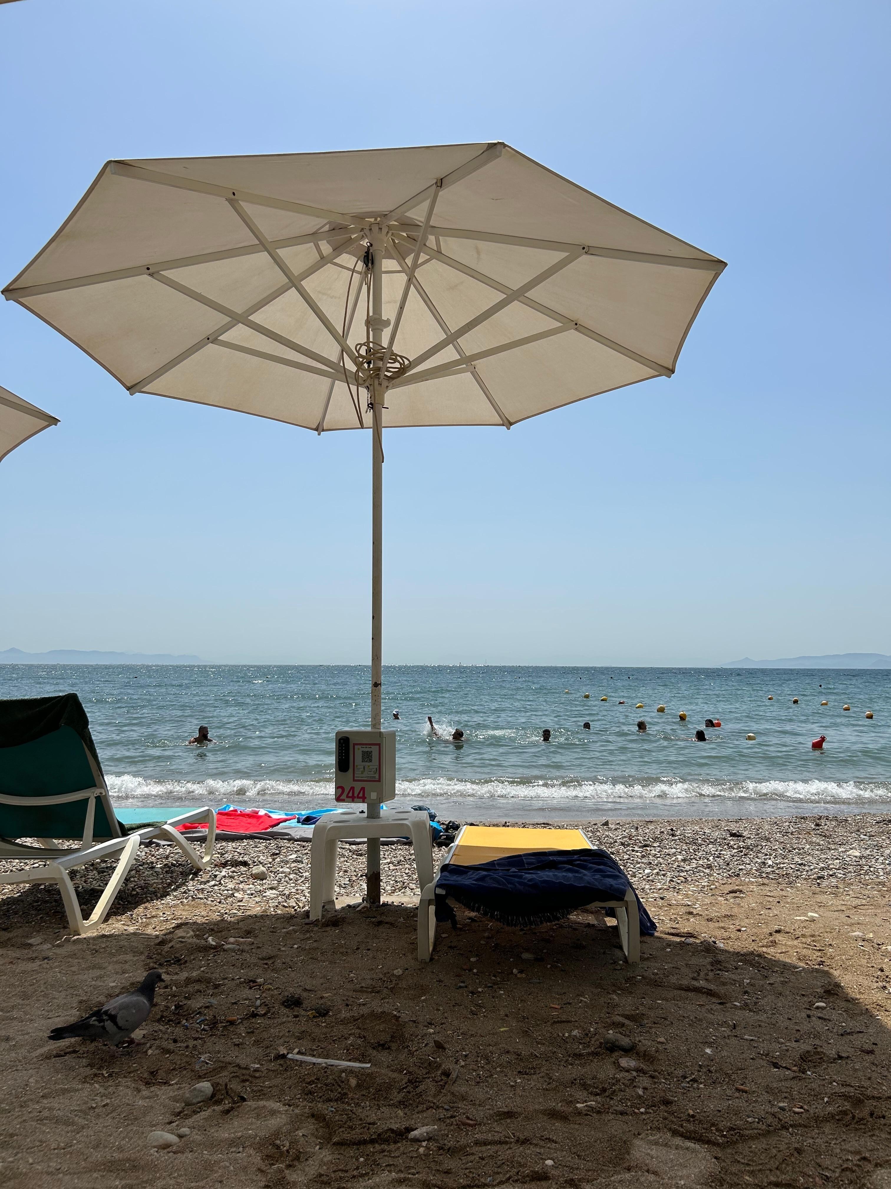 The beach right across the road