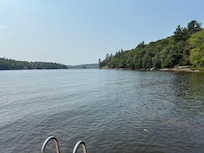 Looking out towards the little island that we kayak to