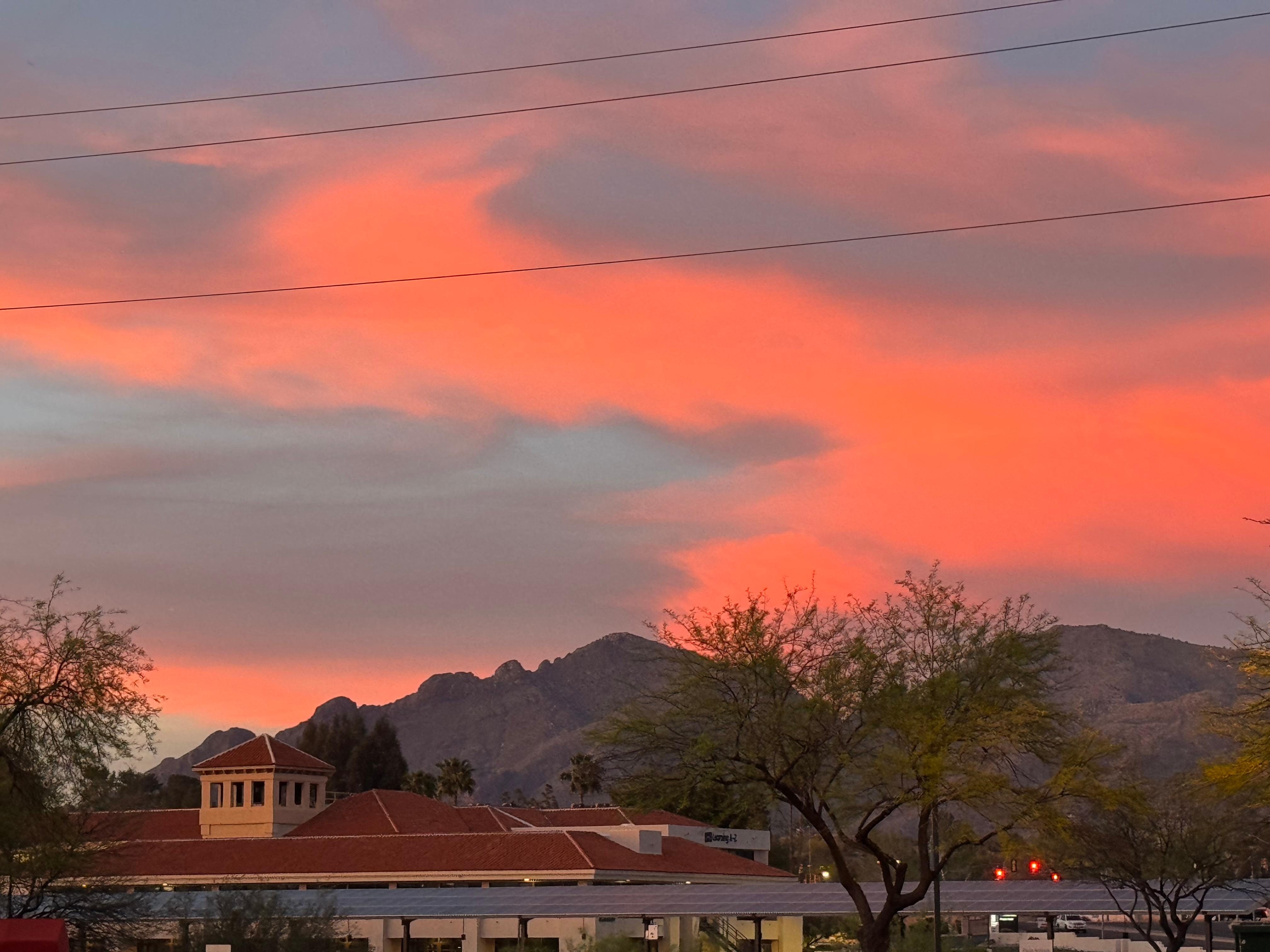 Another sunset view from rooftop seating area.