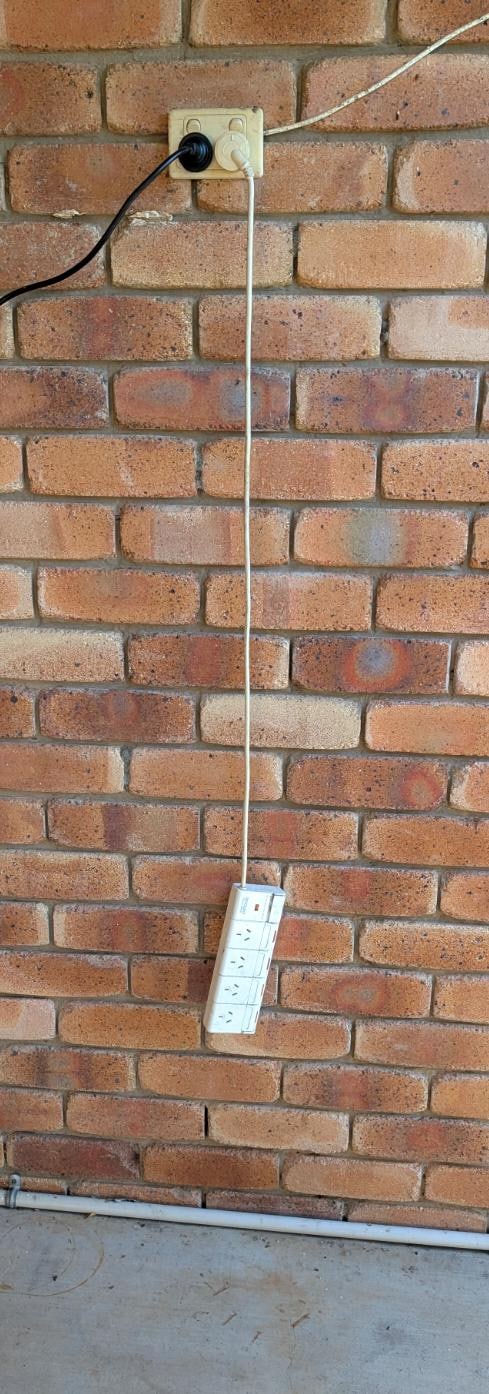 This was just hanging down and available for a toddler to grab hold of it. It was turned on at the top switch.