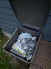 Trash full and significant odor upon arrival.