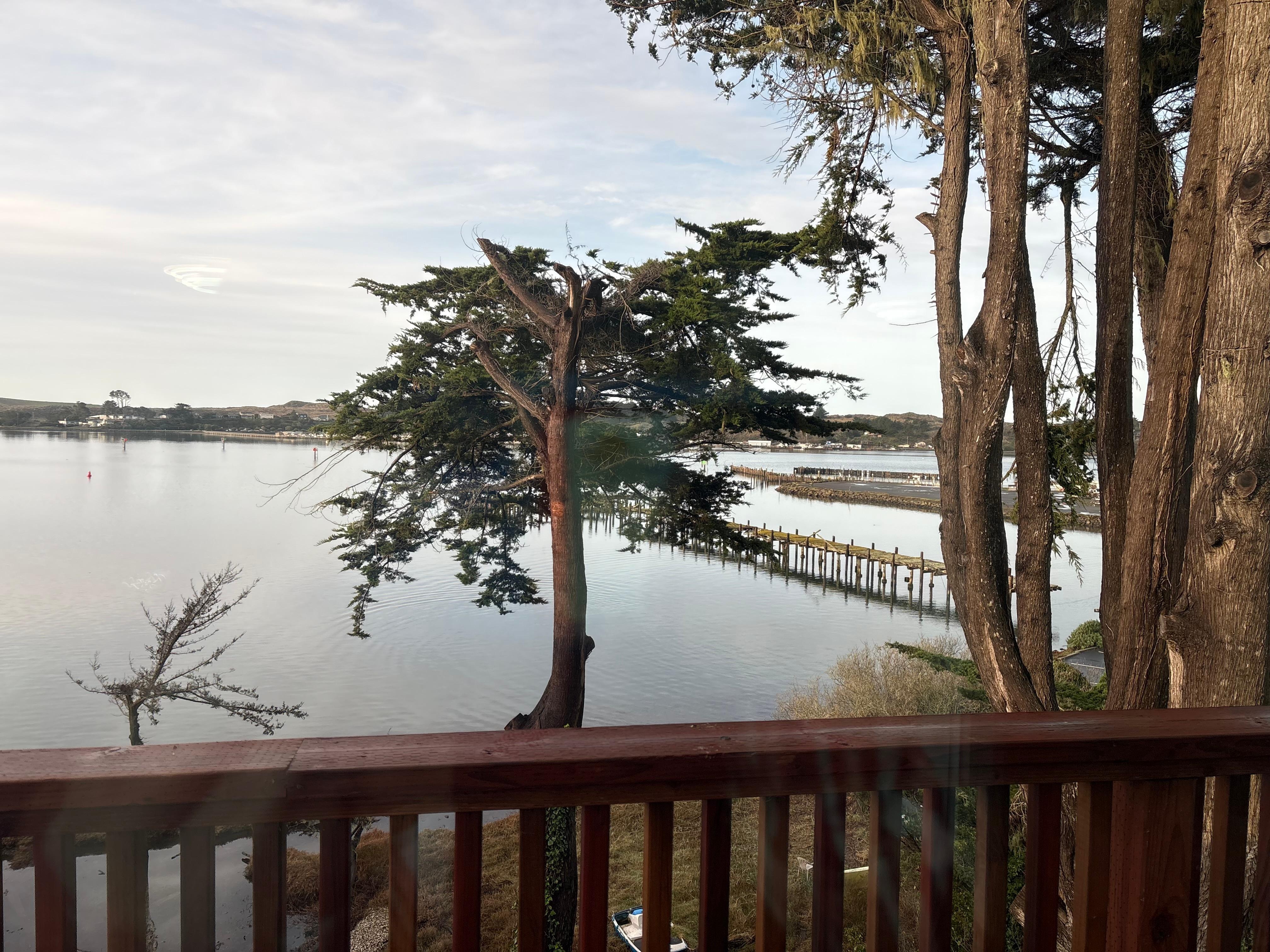 View from the top floor balcony. 