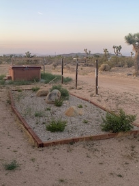 Exterior “zen garden” unusable.