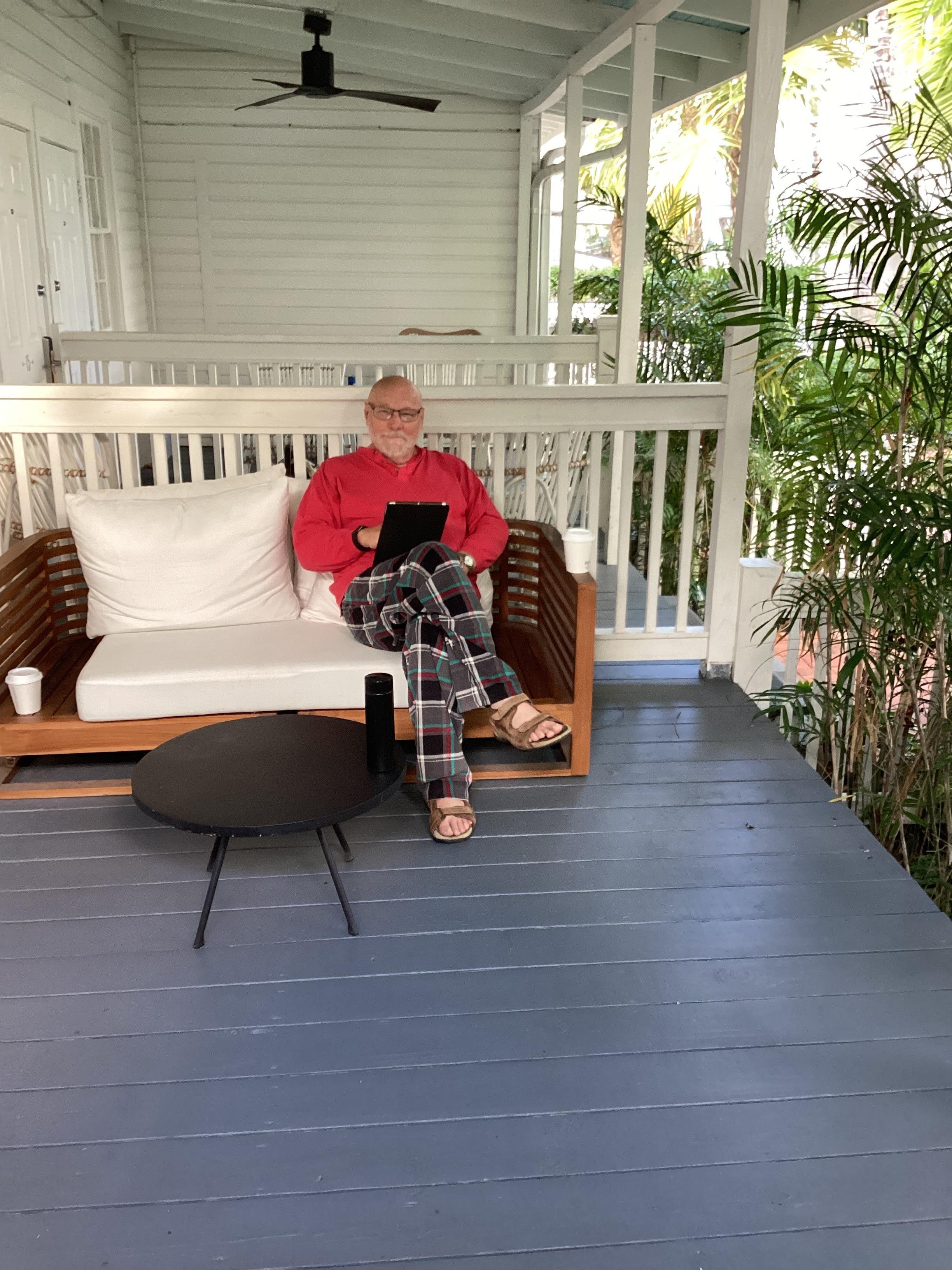 Our mornings on the patio.