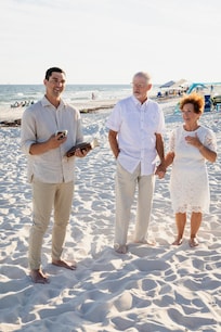 Our son "officiating" our vow renewal. How special!