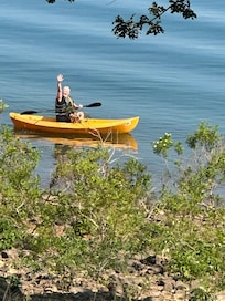 Right in front of the cabin