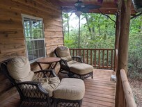 Don't miss this front porch treat...it even has a fan.