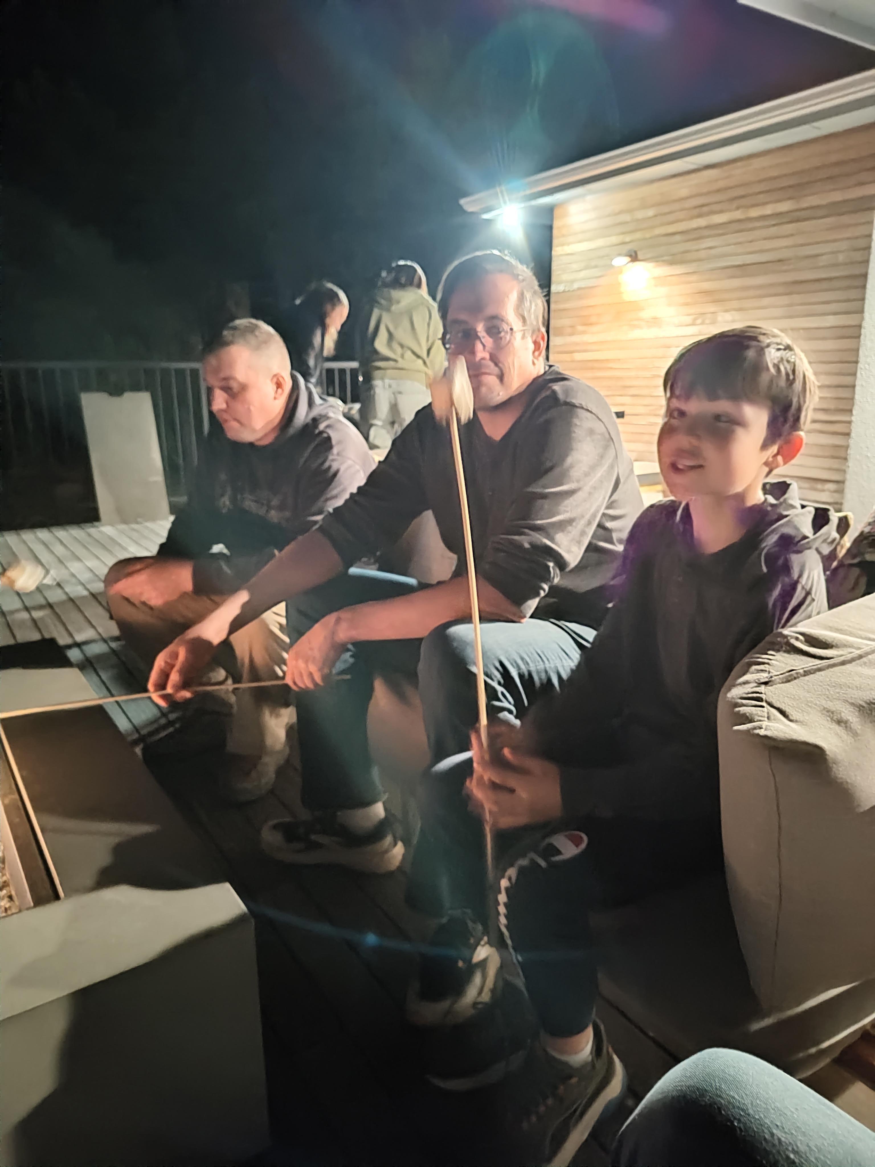 Fire pit on the deck is perfect for s'mores