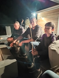 Fire pit on the deck is perfect for s'mores