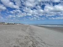 Looking down the beach, close to the condo.