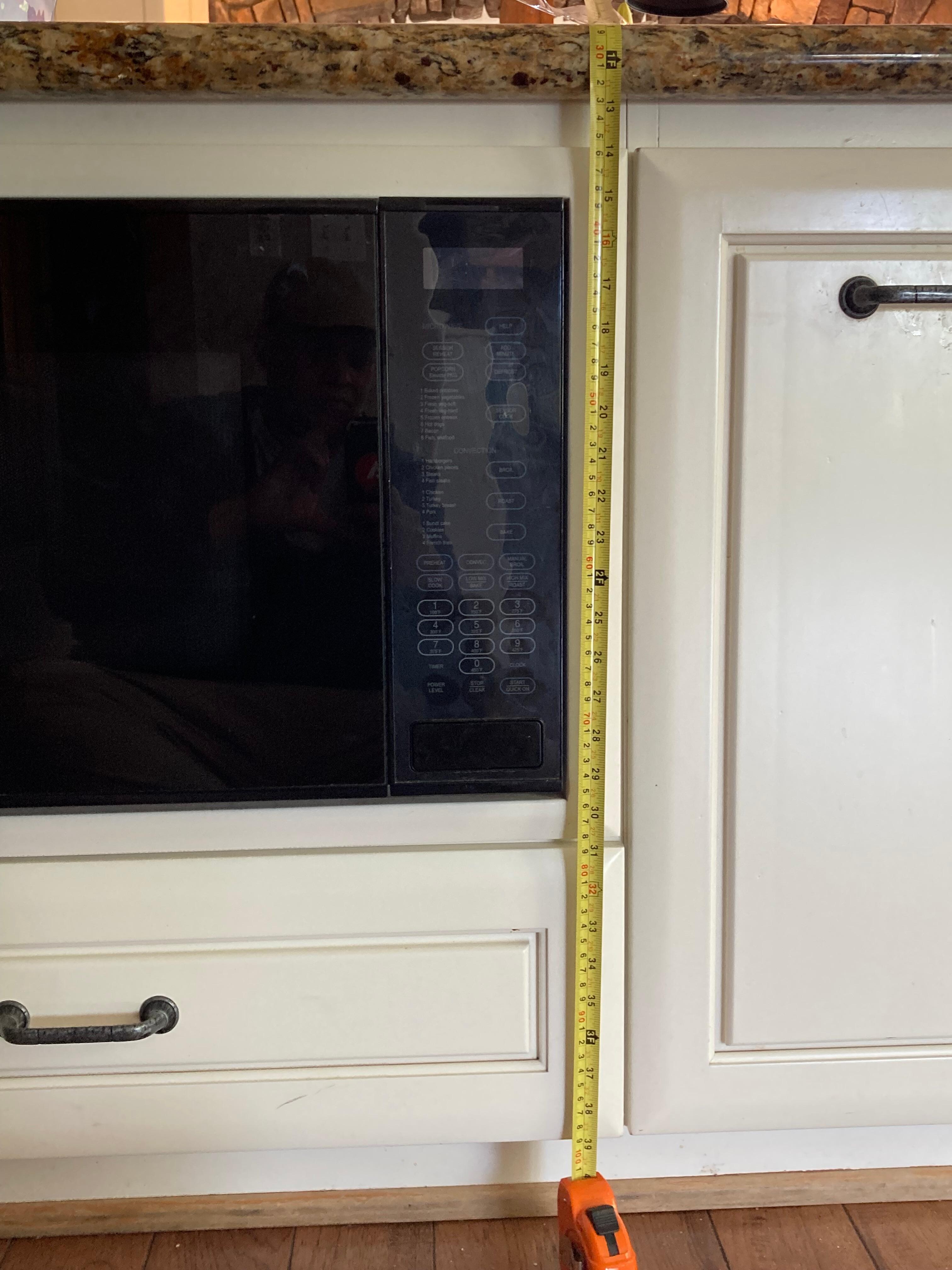 The only microwave is 13 inches (!!) off the floor
