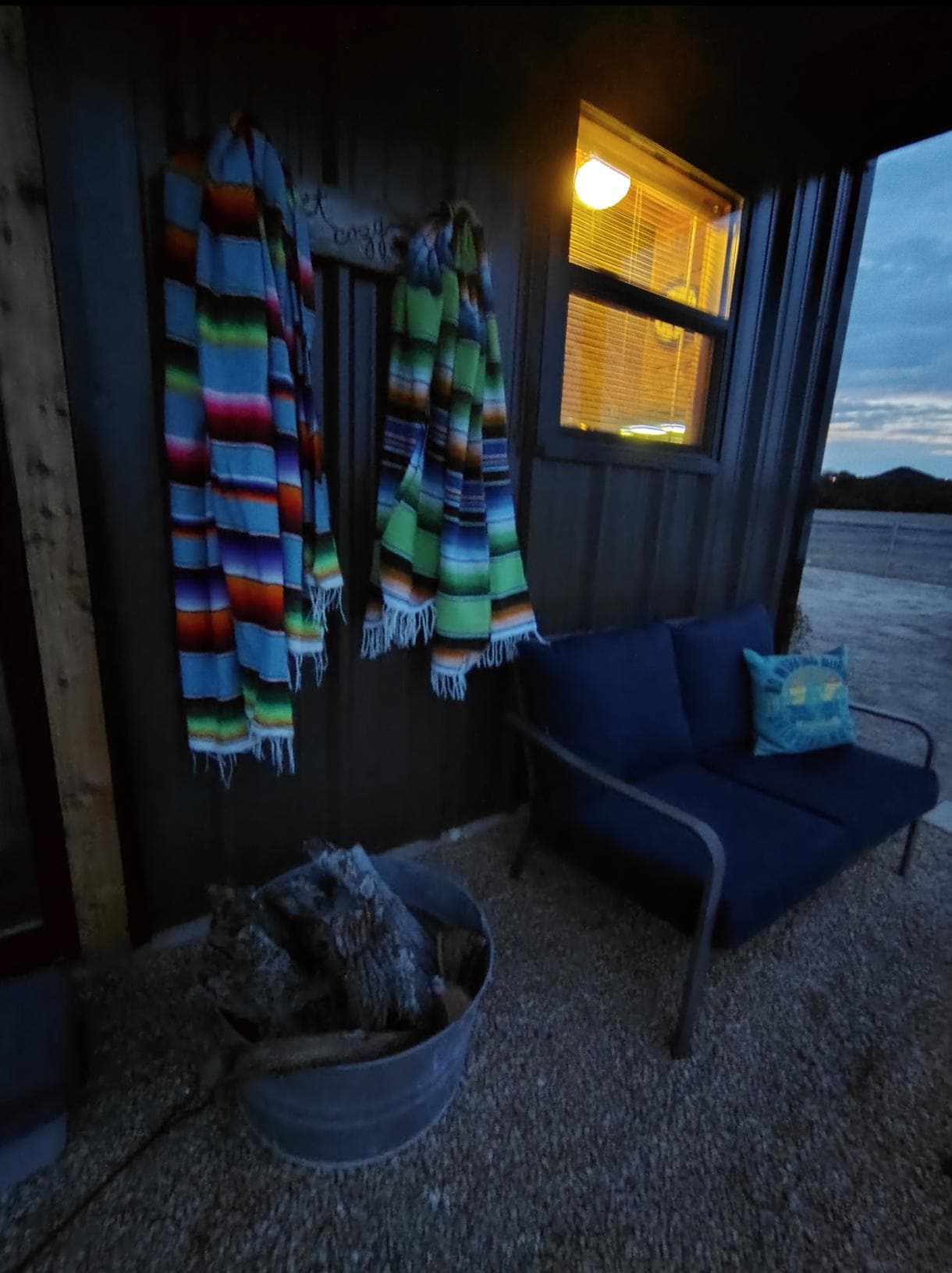 So many thoughtful additions on the patio added to the coziness!