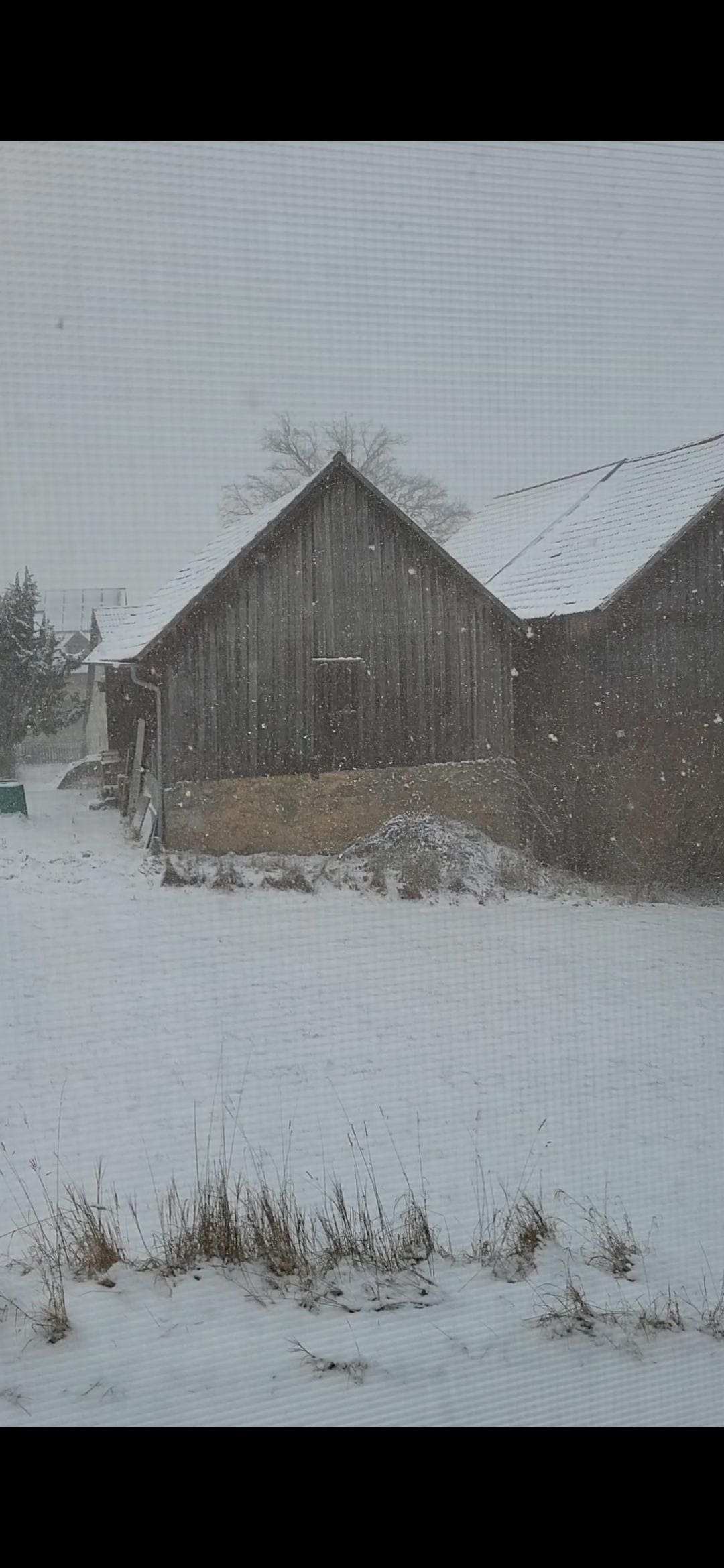 Sicht aus dem Schlaffzimmer im Winter