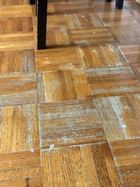 Floors are old and worn