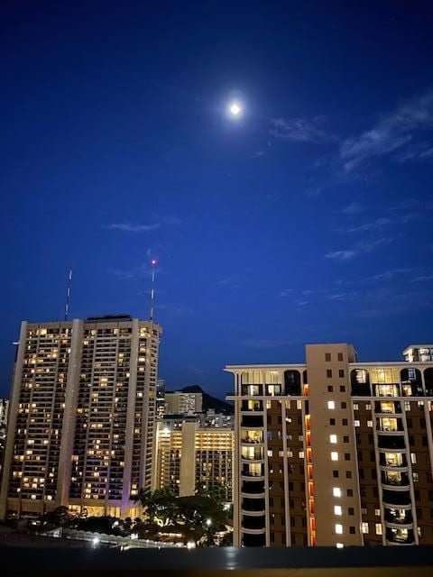 Moon rise over Diamond Head from room