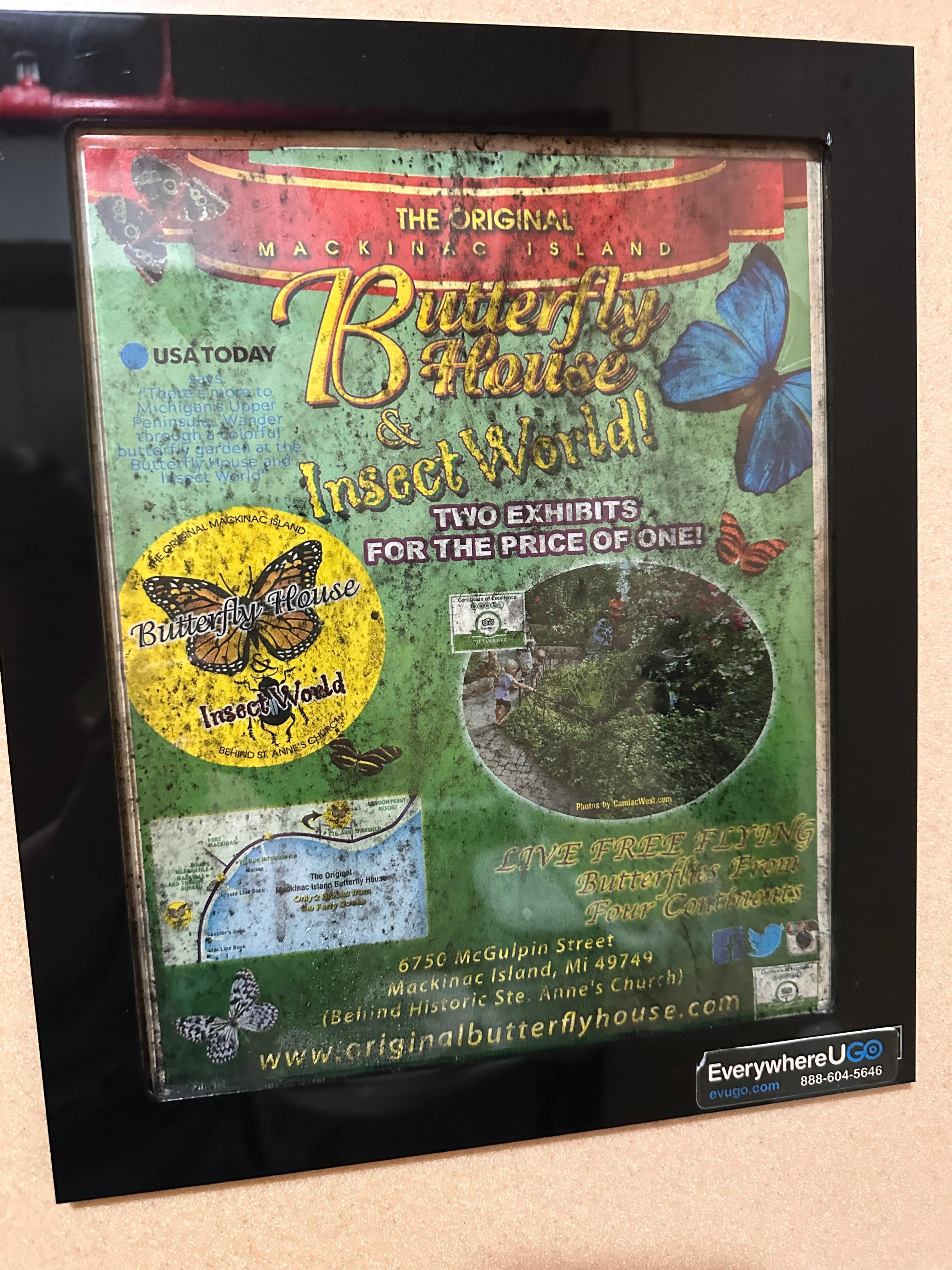 On the bathroom wall in the pool area