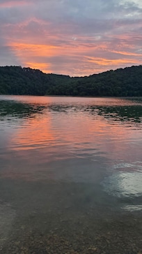 Beautiful sunset from the entrance of the lake