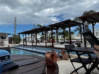 Cabanas sitting out
Side the restaurant