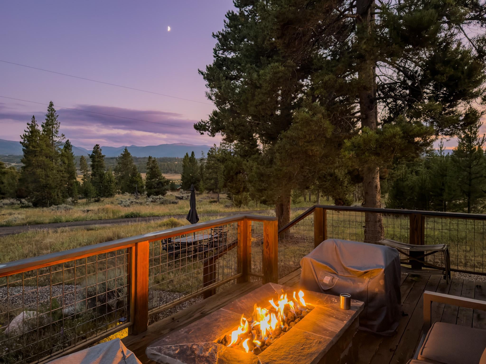 Fire pit at dusk