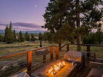 Fire pit at dusk