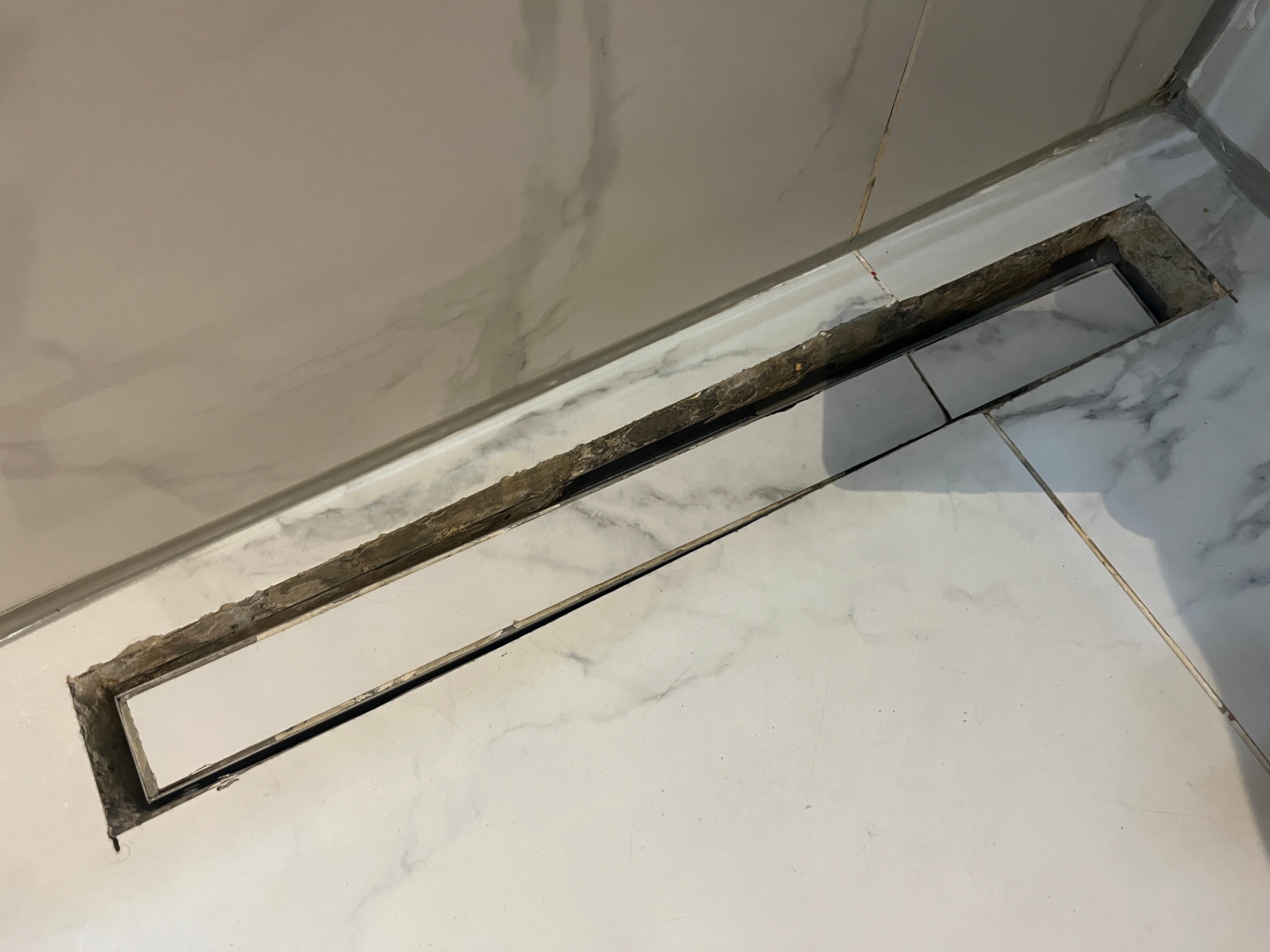 Collapsed shower drain