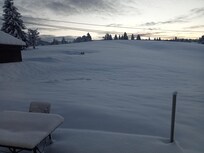 Photo prise le matin de l'appartement, le seul jour de beau temps sur 4 ...