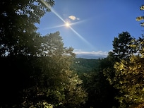 Night time view of Mount Le Conte and moon!
