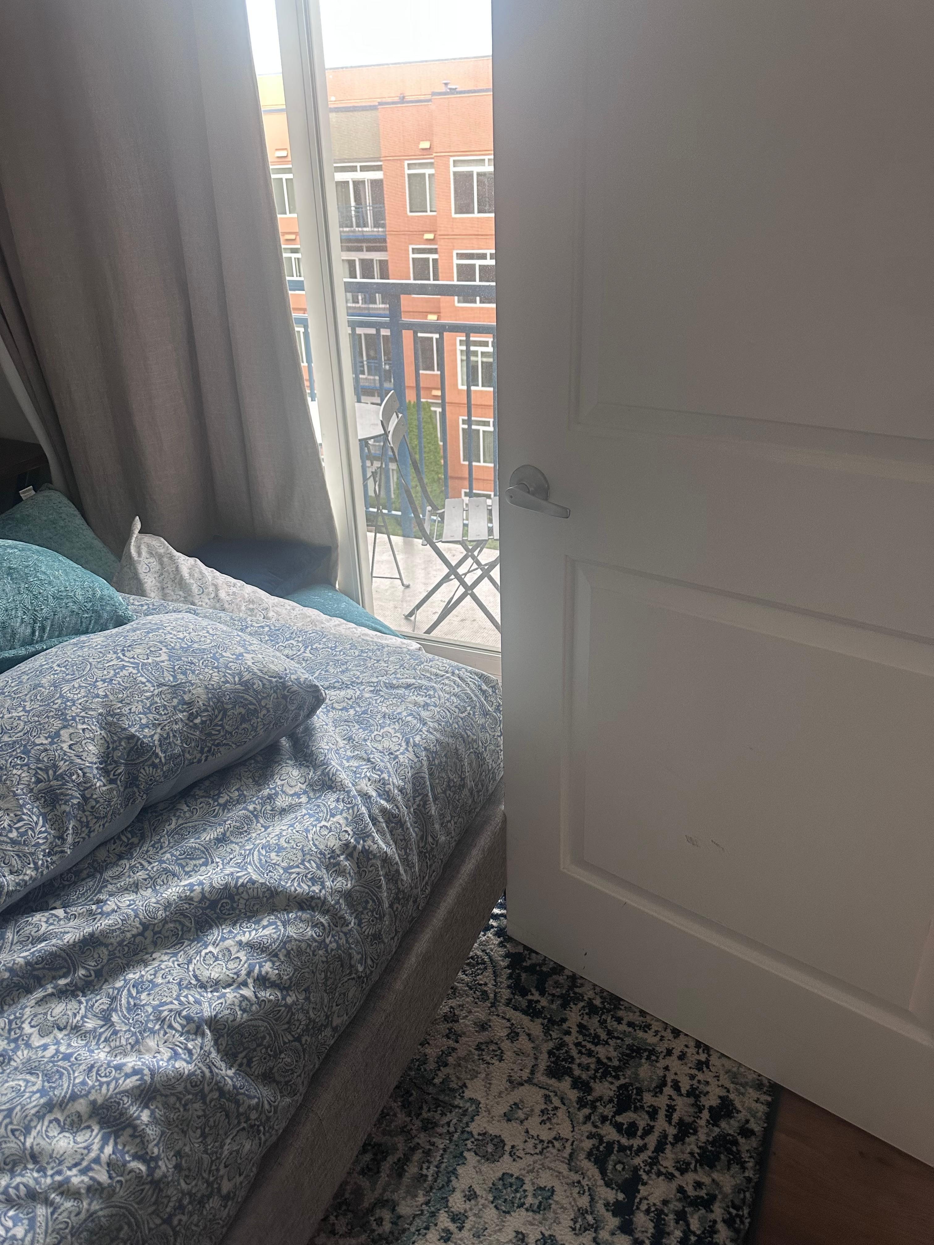 Door would not close because bed was in the way