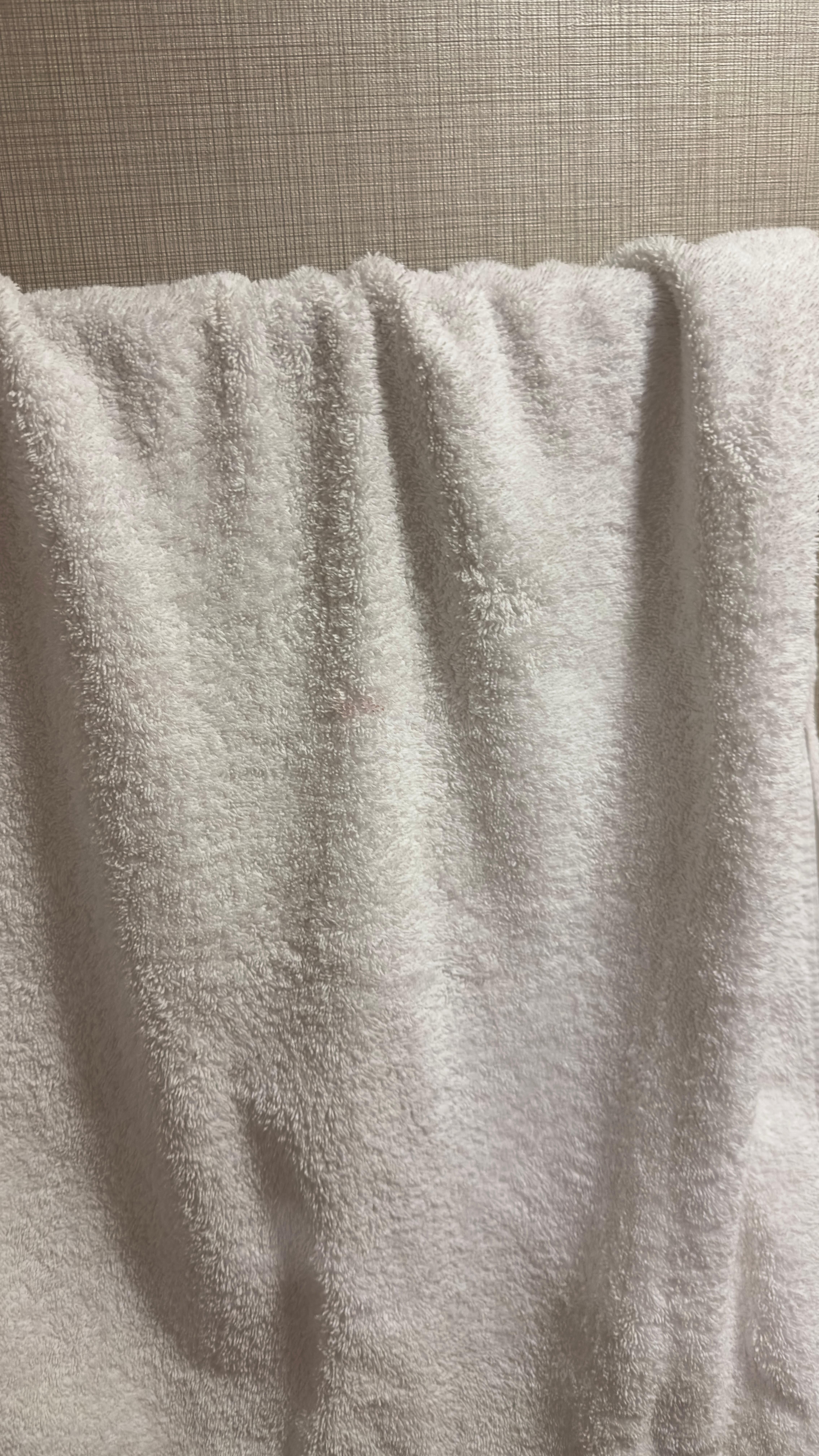Lipstick stain on “fresh” towel 