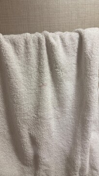 Lipstick stain on “fresh” towel