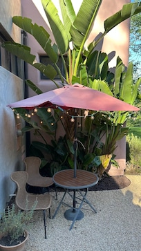 Outside door lounging area