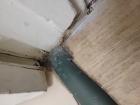 Bathroom door. Don't forget your biohazard protection!