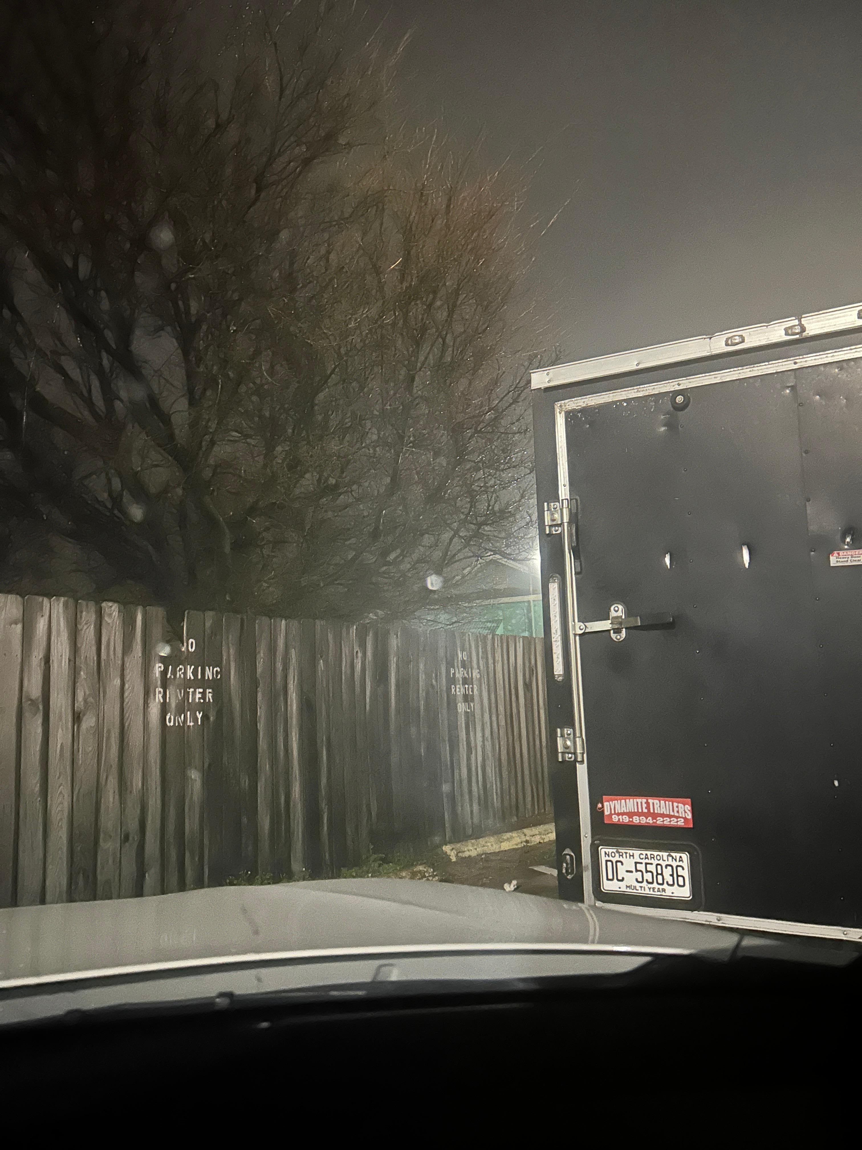 All designated parking was blocked