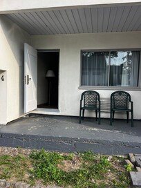 Exterior of our room - to reach the door you had to climb over a garden.