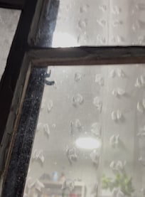 Broken latch on the inside of the kitchen window.