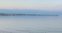 View of the Mackinac bridge from our chairs in front of fire