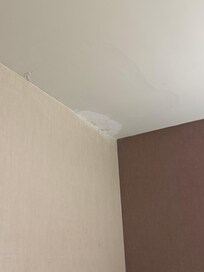 Patched ceiling half done