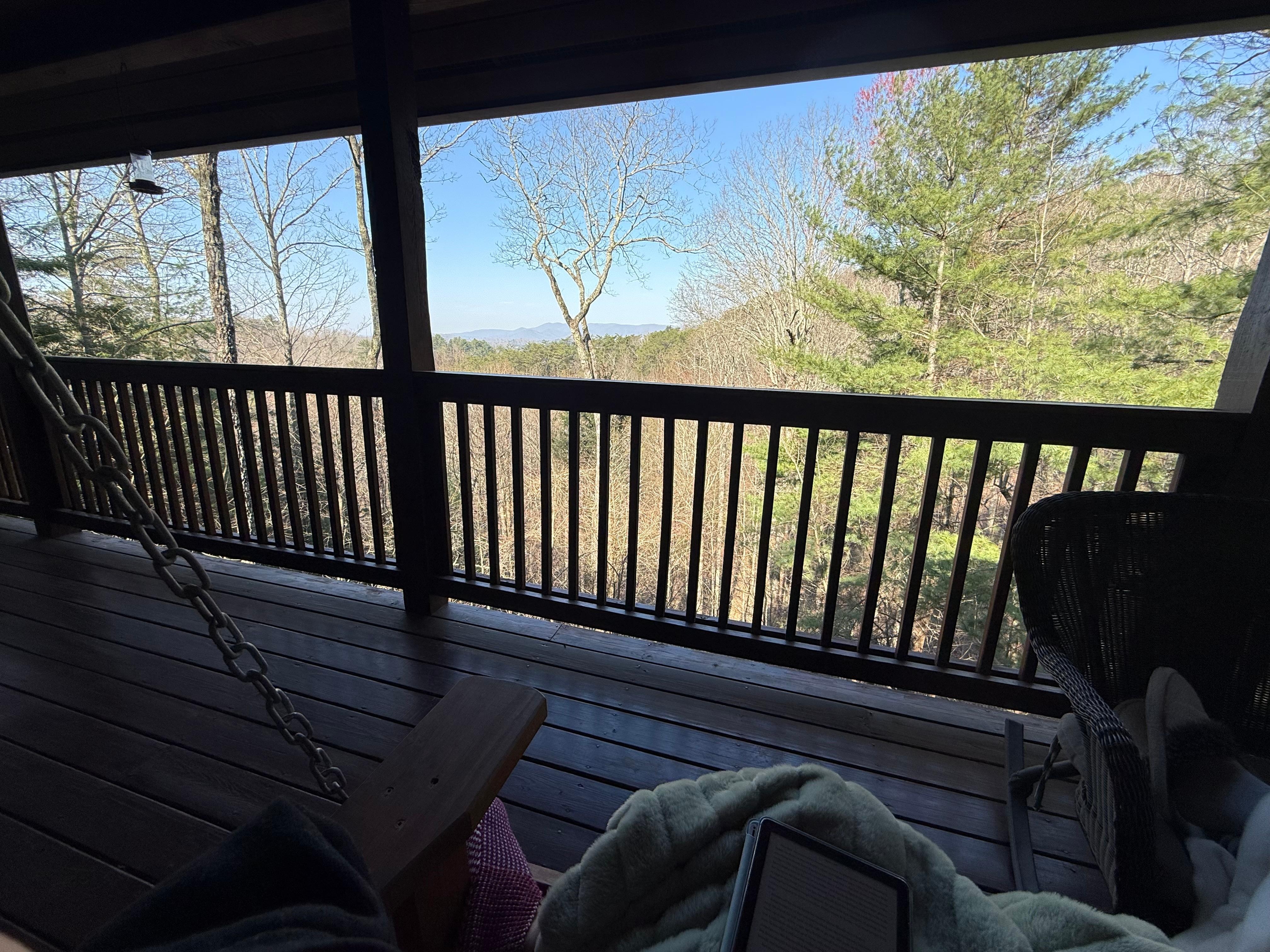 Same view, just from the lower deck in the hammock chair