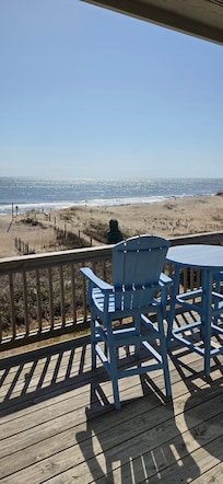 Relax on one of the decks and listen to the surf.