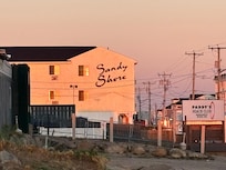 Exterior just after sunrise.