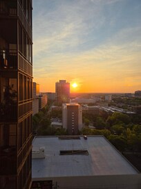 view from balcony. Sunset.