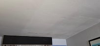 Water damage on the ceiling.