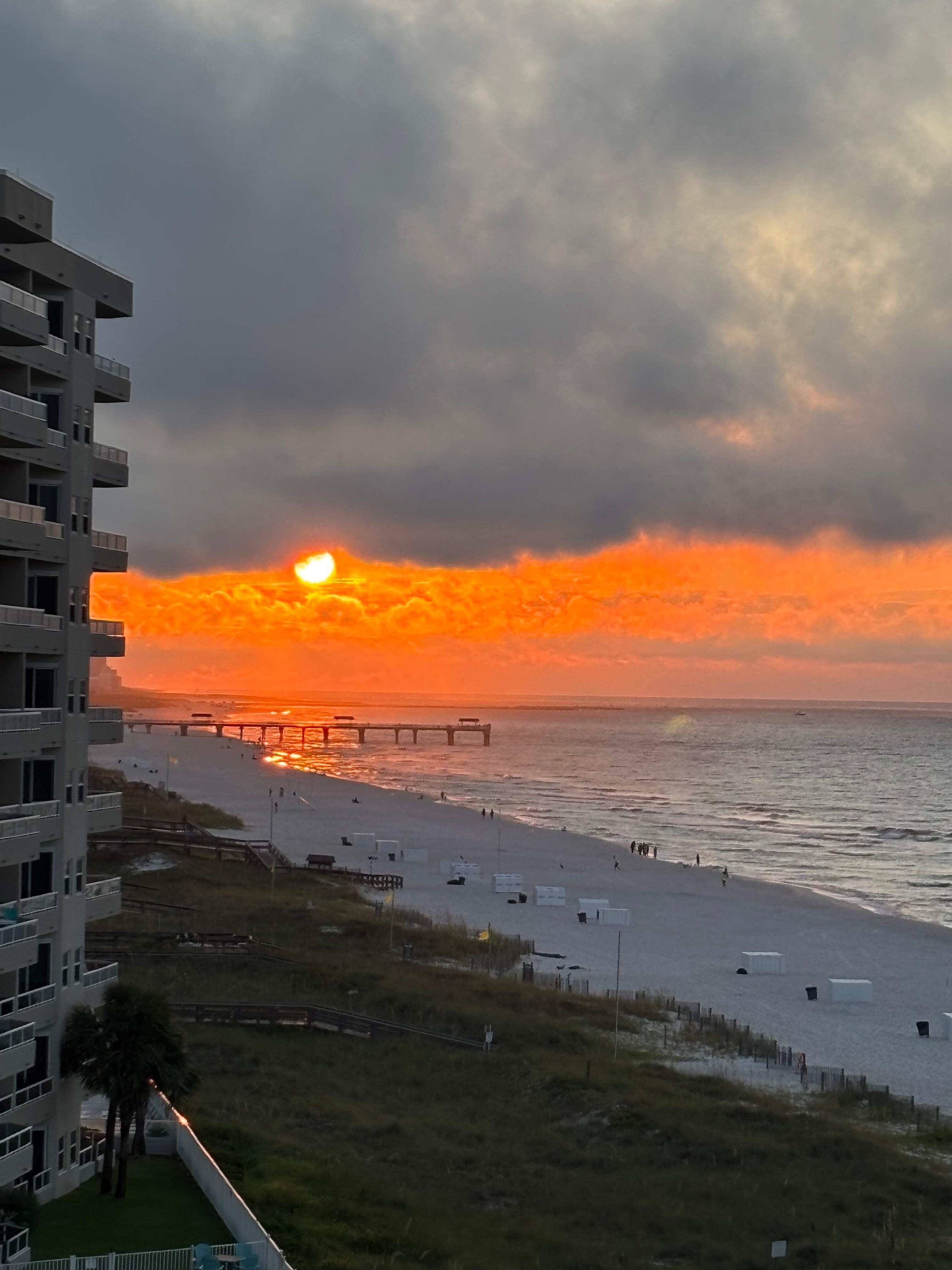 Sunrise from balcony. 